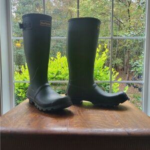 Barbour Men’s Bede Tall Welly Olive Green Rubber Boots SZ 10